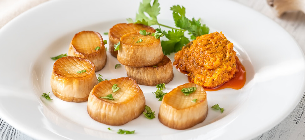 Miso glazirane veganske jakobove kapice