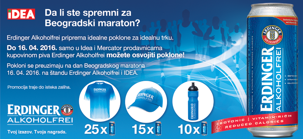 IDEA i Erdinger vas nagrađuju na Beogradskom maratonu