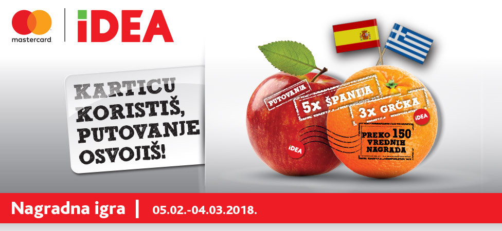 "Karticu koristiš, putovanje osvojiš" Nagradna igra u IDEA objektima širom Srbije