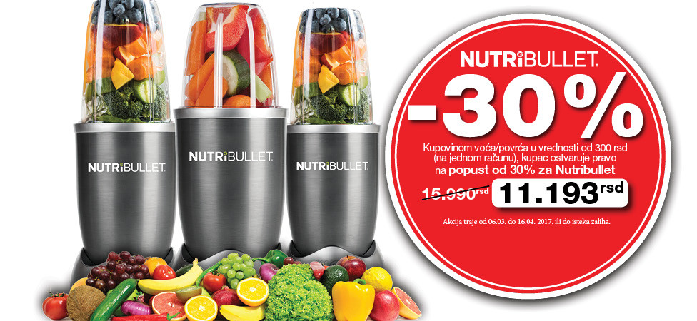 Ostvarite -30% na kupovinu Nutribulleta