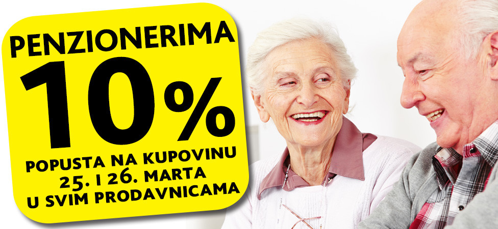 Popust za penzionere 25. i 26. marta