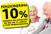 Popust za penzionere od 09. do 11. aprila