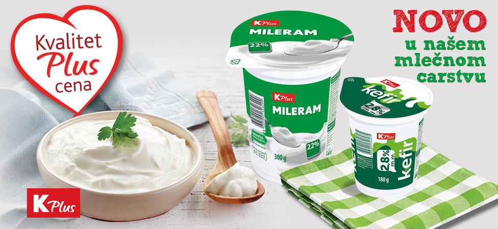 Probajte nove K Plus ukuse - kefir i mileram