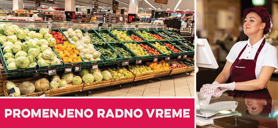 Redovno radno vreme IDEA, Roda i Mercator prodavnica