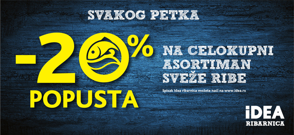 Svakog petka 20% popusta na asortiman sveže ribe