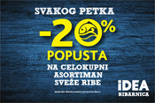 Svakog petka 20% popusta na asortiman sveže ribe