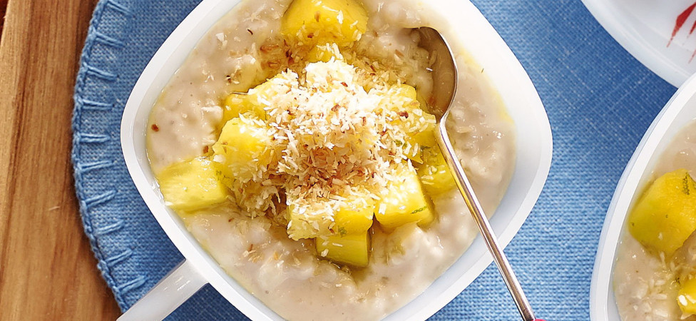 Puding sa pirinčem i pečenim ananasom - bez mlečnih proizvoda, jaja i glutena