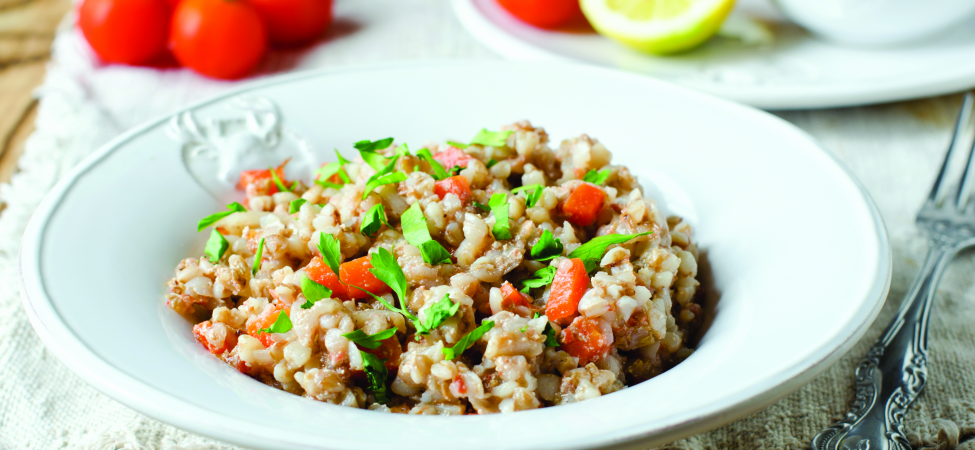 Heljda sa povrćem i kozjim sirom