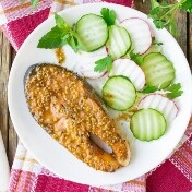 Losos pečen u rerni sa marinadom od meda i senfa