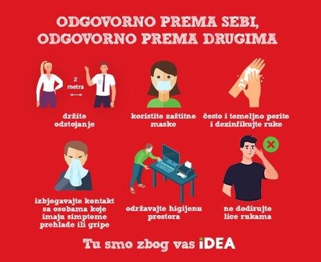 Poštujmo preporuke DISTANCA, RUKE, MASKA