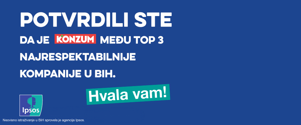 Konzum među top 3 najrespektabilnije kompanije u BiH