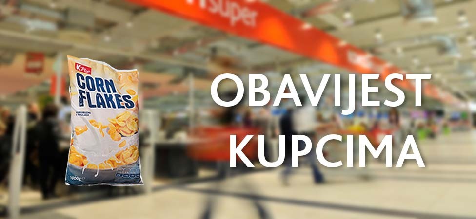 Obavijest kupcima: K Plus Corn Flakes